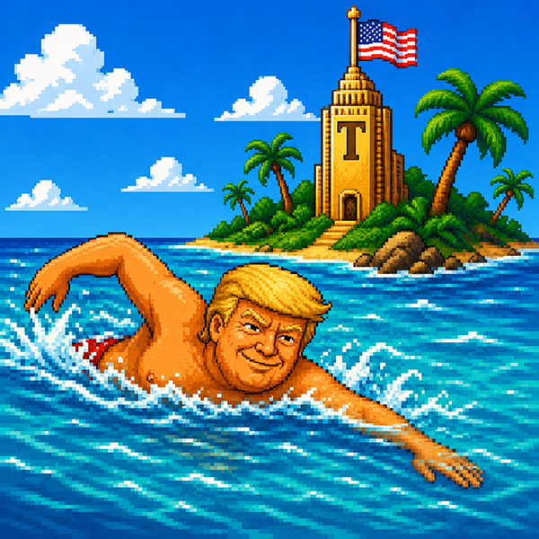Trump Islands big impact artwork